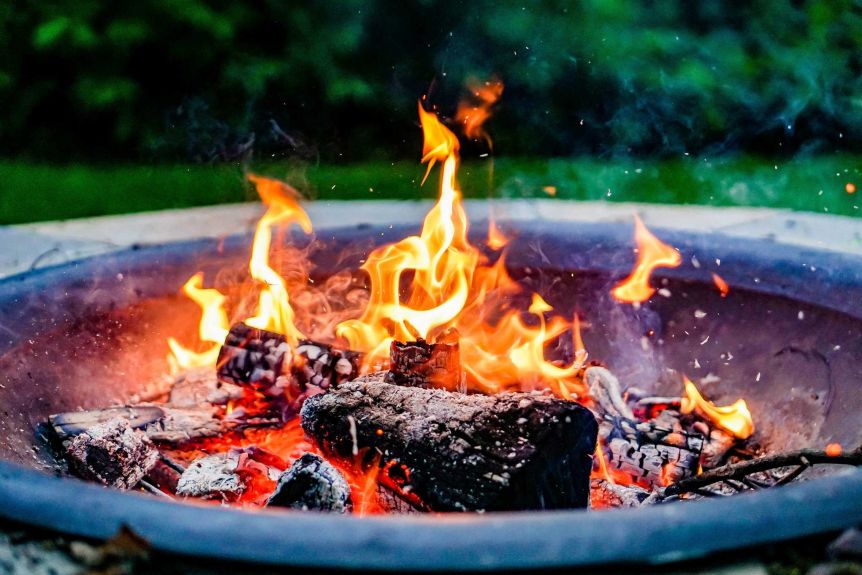 firepit at beach house